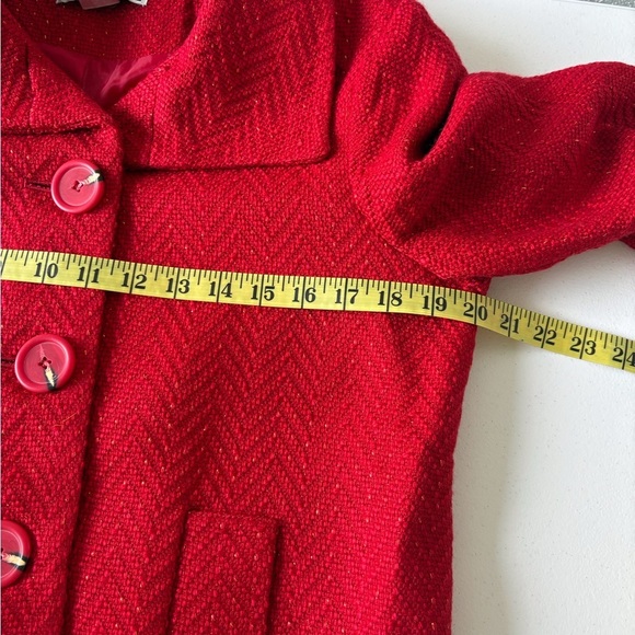Simonton Says Red Size S Button Long Sleeve Jacket Quiet Luxury Career Church - Picture 14 of 15